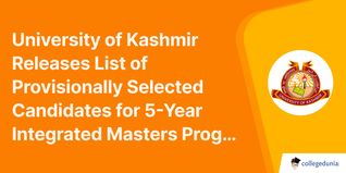 University of Kashmir Releases List of Provisionally Selected Candidates for 5-Year Integrated Masters Programme (DS & AI); Last Date for Admission November 20